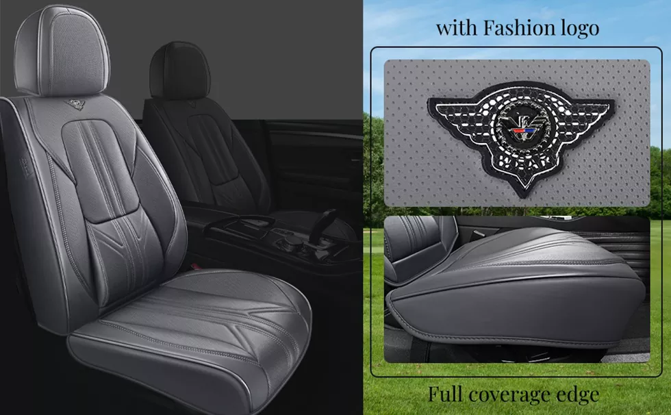 front faux leather car seat cover with airbag opening