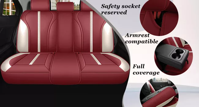 split bench leather universal car seat covers