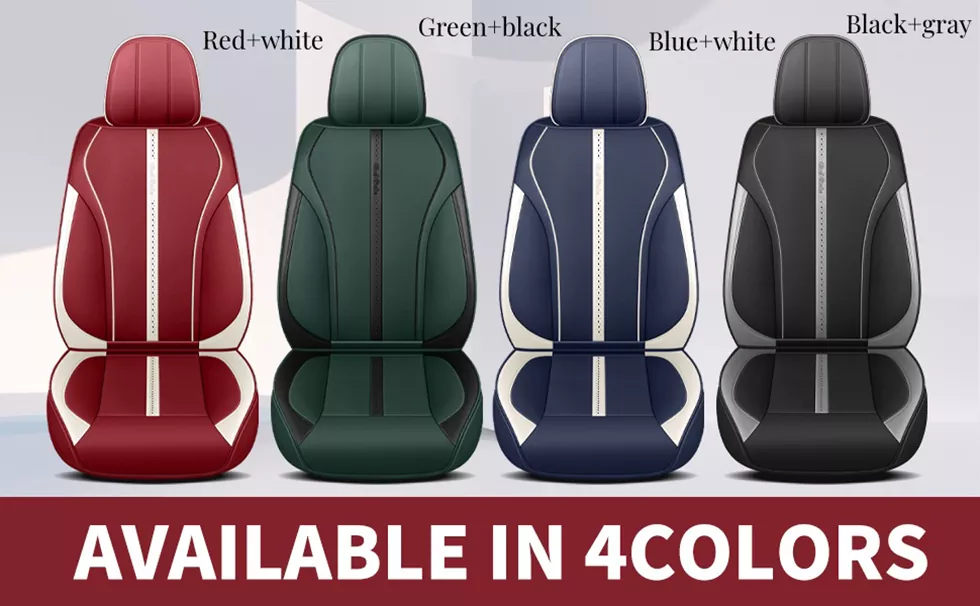 two tone Leather Universal Car Seat Covers Full Set color options