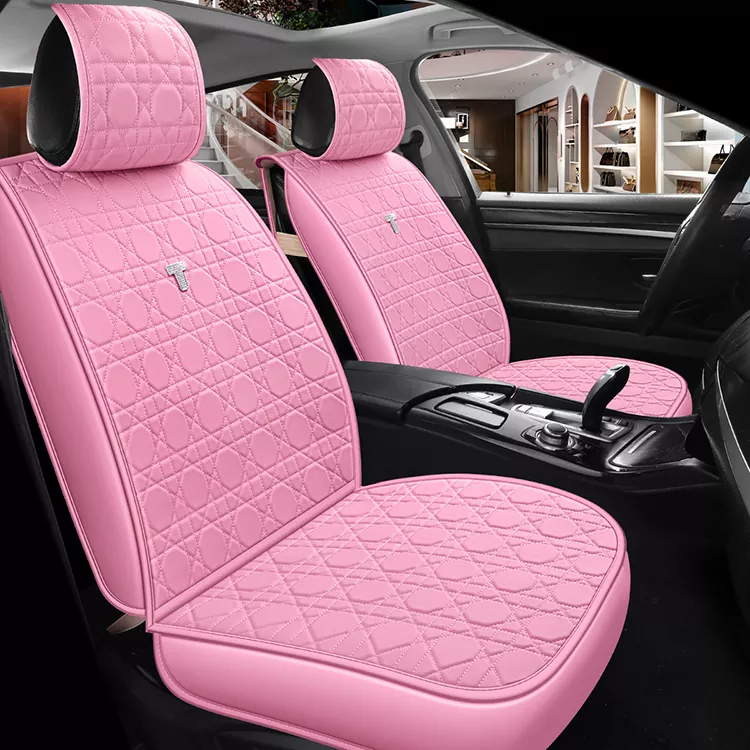 Universal Full Coverage Leather Seat Covers with Rhinestones