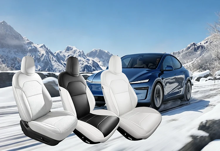 Nappa Leather Seat Cover for Tesla Model Y Juniper